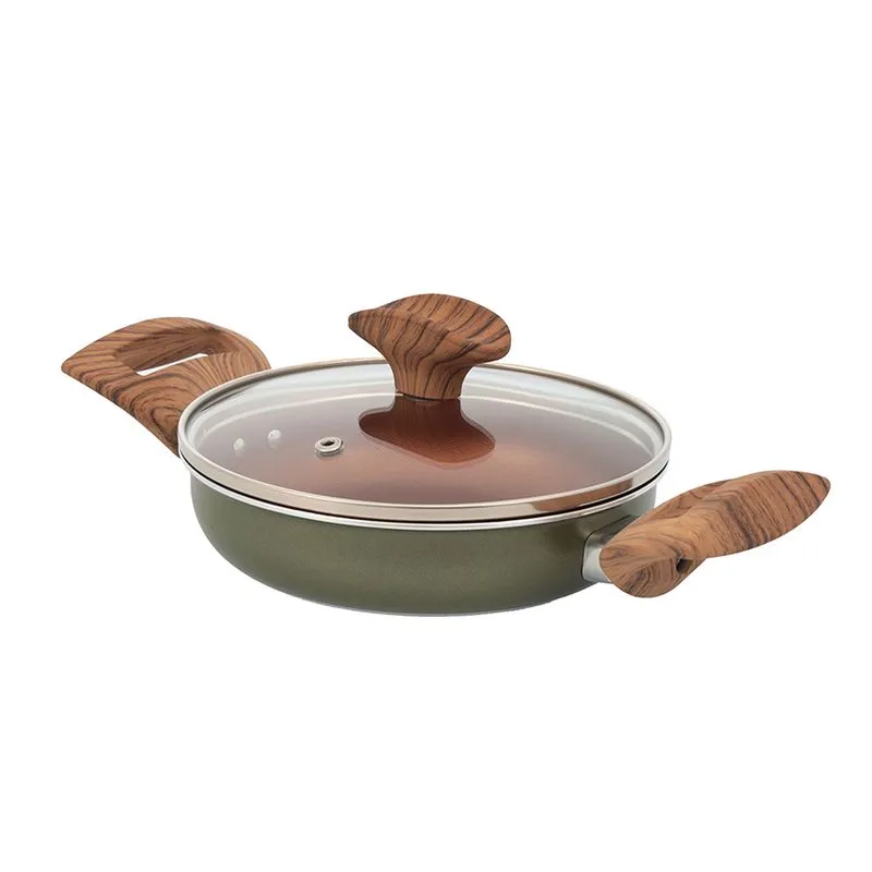 CACEROLA CUARZO ASAS  TAPA DE VIDRIO 16CM